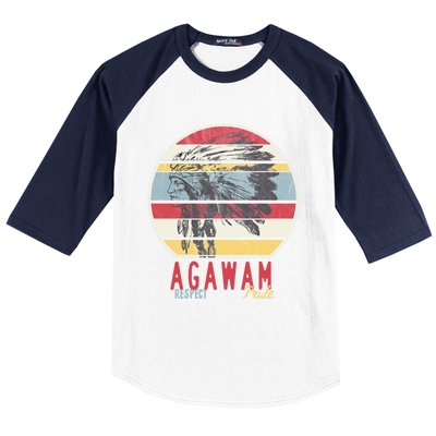 Agawam Native American Indian Tribe Respect Pride Retro Cute Gift Baseball Sleeve Shirt