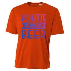 Auntie Needs A Beer Cute Gift Cooling Performance Crew T-Shirt