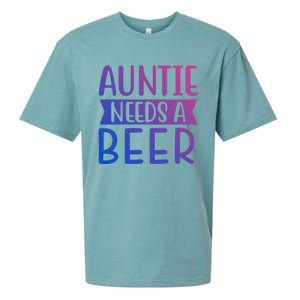 Auntie Needs A Beer Cute Gift Sueded Cloud Jersey T-Shirt