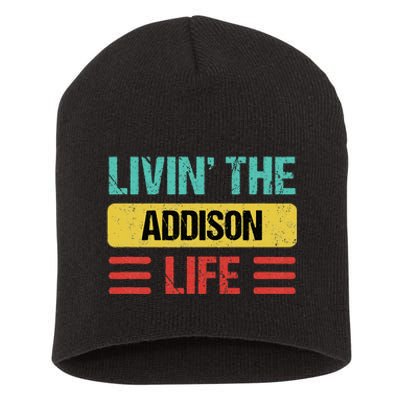 Addison Name Short Acrylic Beanie