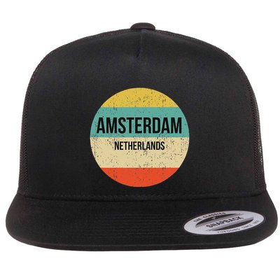 Amsterdam Netherlands Flat Bill Trucker Hat