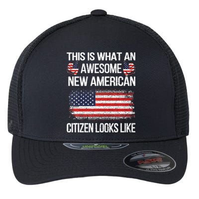 Awesome New American Flag US Citizenship USA US Citizen Flexfit Unipanel Trucker Cap