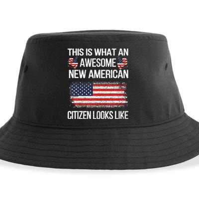 Awesome New American Flag US Citizenship USA US Citizen Sustainable Bucket Hat