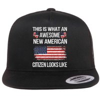 Awesome New American Flag US Citizenship USA US Citizen Flat Bill Trucker Hat