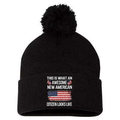 Awesome New American Flag US Citizenship USA US Citizen Pom Pom 12in Knit Beanie