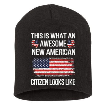 Awesome New American Flag US Citizenship USA US Citizen Short Acrylic Beanie