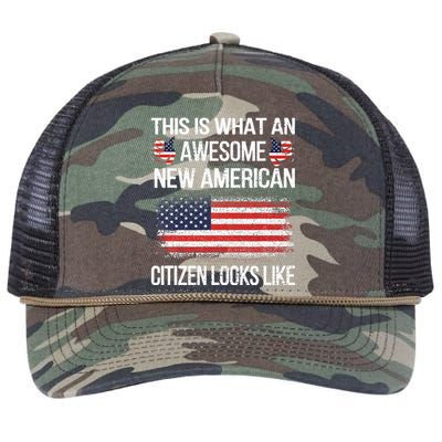 Awesome New American Flag US Citizenship USA US Citizen Retro Rope Trucker Hat Cap