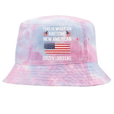 Awesome New American Flag US Citizenship USA US Citizen Tie-Dyed Bucket Hat