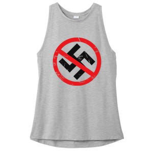 Anti Nazi Anti Facist Anti Dictators Anti Evil Ladies PosiCharge Tri-Blend Wicking Tank