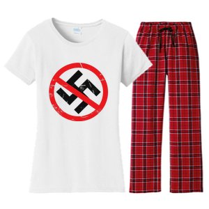 Anti Nazi Anti Facist Anti Dictators Anti Evil Women's Flannel Pajama Set