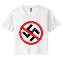 Anti Nazi Anti Facist Anti Dictators Anti Evil Women's Crop Top Tee