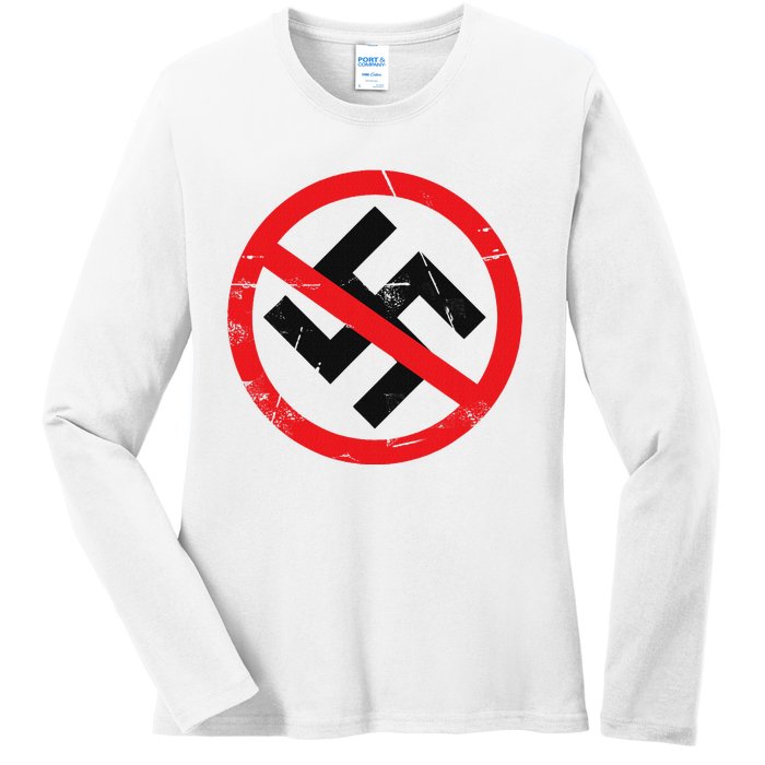 Anti Nazi Anti Facist Anti Dictators Anti Evil Ladies Long Sleeve Shirt