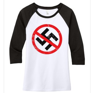 Anti Nazi Anti Facist Anti Dictators Anti Evil Women's Tri-Blend 3/4-Sleeve Raglan Shirt