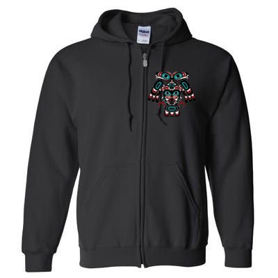 Alaska Native American Indian Tlingit Eagle Bear Clan Spirit Full Zip Hoodie