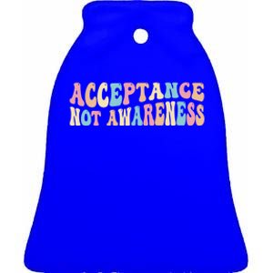 Acceptance Neurodiversity Autism Neurodivergent Gift Ceramic Bell Ornament