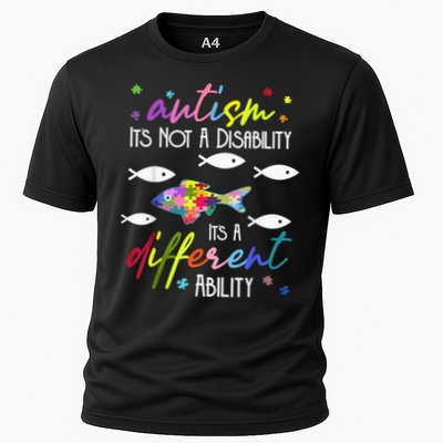 AUTISM Not A Disability It'S A Different Ability Fish Autism Cooling Performance Crew T-Shirt