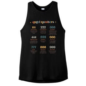 Angel Number Angel Aesthetic Angel Core Back Print Ladies PosiCharge Tri-Blend Wicking Tank