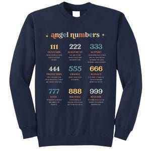 Angel Number Angel Aesthetic Angel Core Back Print Tall Sweatshirt