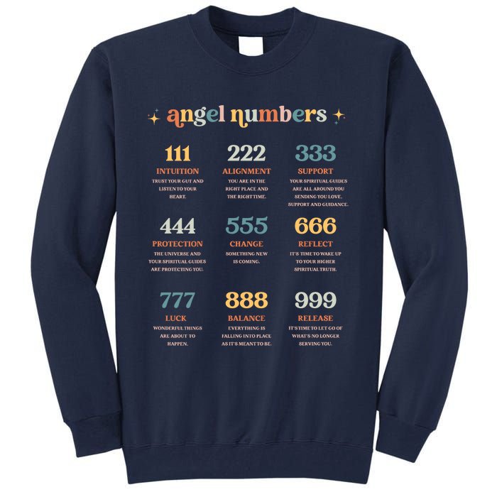 Angel Number Angel Aesthetic Angel Core Back Print Tall Sweatshirt