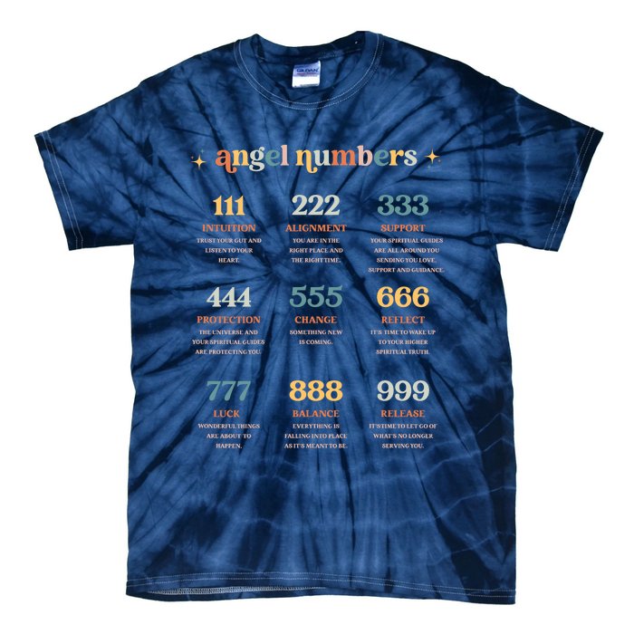 Angel Number Angel Aesthetic Angel Core Back Print Tie-Dye T-Shirt