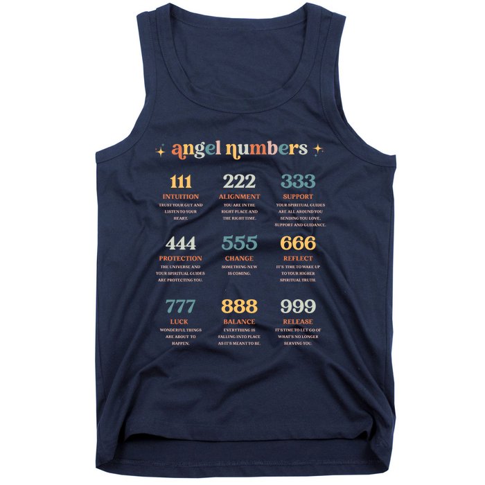 Angel Number Angel Aesthetic Angel Core Back Print Tank Top