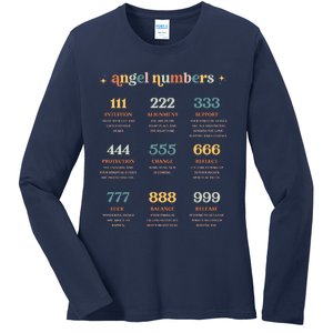 Angel Number Angel Aesthetic Angel Core Back Print Ladies Long Sleeve Shirt