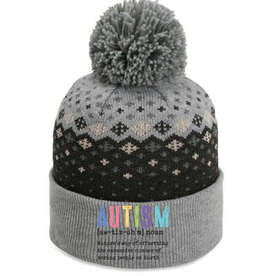 Autism Noun Autism Awareness Month Supporter The Baniff Cuffed Pom Beanie