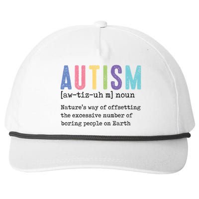 Autism Noun Autism Awareness Month Supporter Snapback Five-Panel Rope Hat