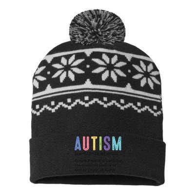 Autism Noun Autism Awareness Month Supporter USA-Made Snowflake Beanie