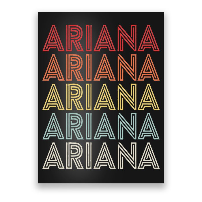 Ariana Name Ariana Retro Poster