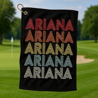 Ariana Name Ariana Retro Golf Towel