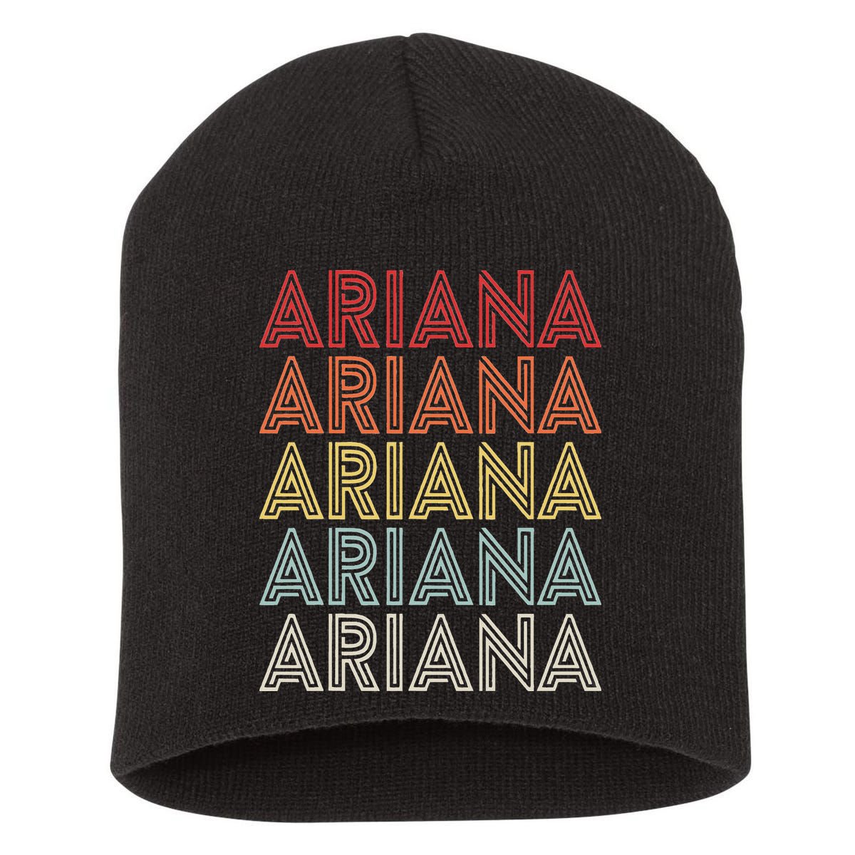 Ariana Name Ariana Retro Short Acrylic Beanie