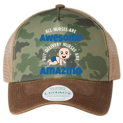 All Nurses Are Awesome But Delivery Nurses Are Amazing Gift Legacy Tie Dye Trucker Hat