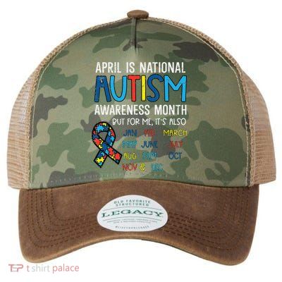 April National Autism Awareness Month Ribbon Legacy Tie Dye Trucker Hat