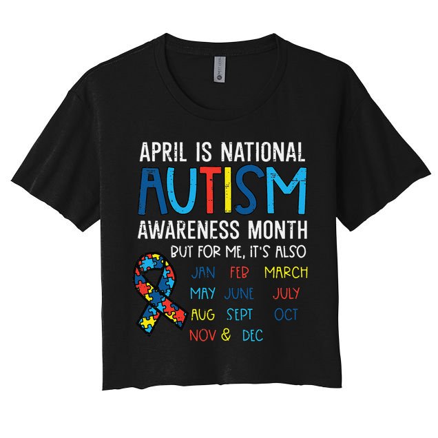 April National Autism Awareness Month Ribbon Crop Top
