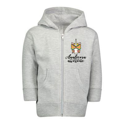 Aunticorn Normal Aunt But Awesome Christmas Gift Toddler Zip Fleece Hoodie