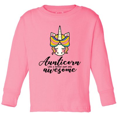 Aunticorn Normal Aunt But Awesome Christmas Gift Toddler Long Sleeve Shirt