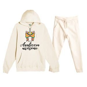 Aunticorn Normal Aunt But Awesome Christmas Gift Premium Hooded Sweatsuit Set