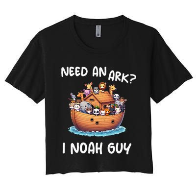 Anime Need An Ark I Noah Guy Christian Funny Gifts Animal Women's Crop Top Tee