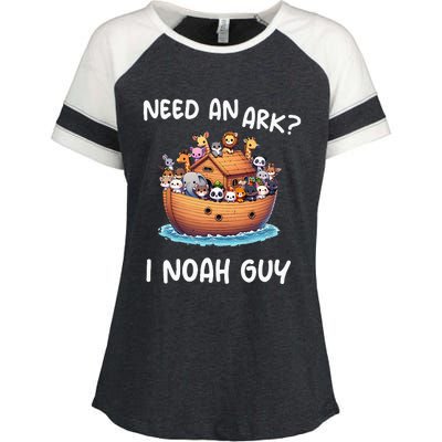 Anime Need An Ark I Noah Guy Christian Funny Gifts Animal Enza Ladies Jersey Colorblock Tee