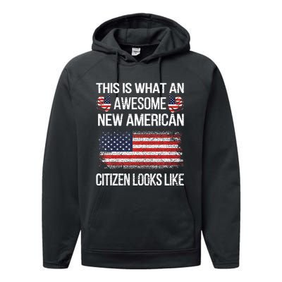 Awesome New American Flag Us Citizenship Usa Us Citizen Performance Fleece Hoodie