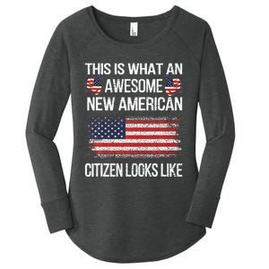 Awesome New American Flag Us Citizenship Usa Us Citizen Women's Perfect Tri Tunic Long Sleeve Shirt