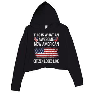 Awesome New American Flag Us Citizenship Usa Us Citizen Crop Fleece Hoodie