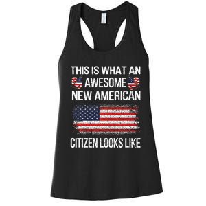 Awesome New American Flag Us Citizenship Usa Us Citizen Women's Racerback Tank