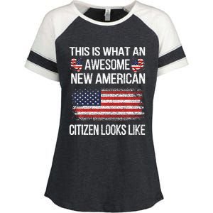 Awesome New American Flag Us Citizenship Usa Us Citizen Enza Ladies Jersey Colorblock Tee