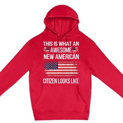 Awesome New American Flag Us Citizenship Usa Us Citizen Premium Pullover Hoodie