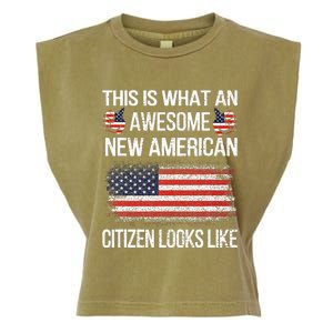 Awesome New American Flag Us Citizenship Usa Us Citizen Garment-Dyed Women's Muscle Tee