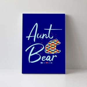 Autistic Niece Autistic Nephew Aunt Bear Autism Aunt Cool Gift Canvas