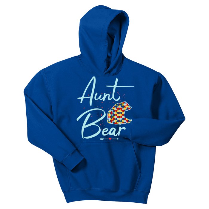 Autistic Niece Autistic Nephew Aunt Bear Autism Aunt Cool Gift Kids Hoodie