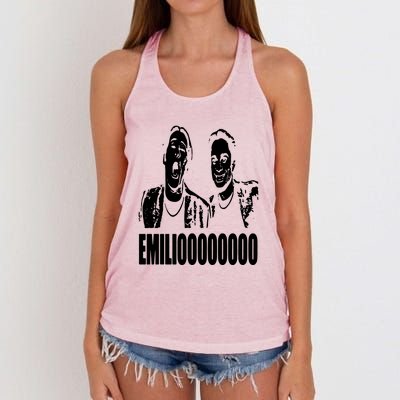 A Night At The Roxbury Movie SNL Emilioooooo Funny Women's Knotted Racerback Tank